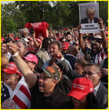 Trump draws huge crowd in Bronx NY (blue country) rally